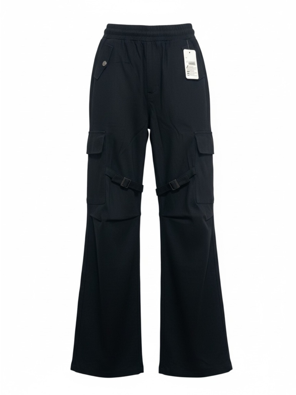 Women’s Black Cargo Pants with Thigh Strap & Ankle Fasteners
